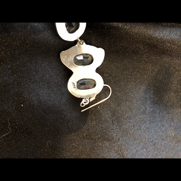 Sterling Silver & quartz 3 inches darling earrings - Picture 2 of 5